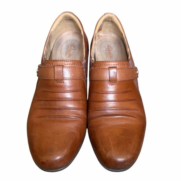 Clarks Artisan Rosalyn Nicole Comfort Heel Shoes Brown Cushioned Womens Size 9 - Picture 8 of 16